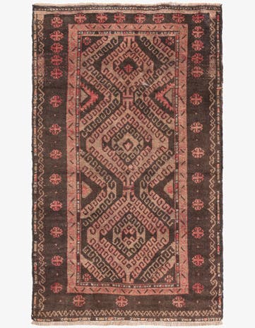 3' 6 x 6' Hand Knotted Ultra Vintage Persian Wool Rug