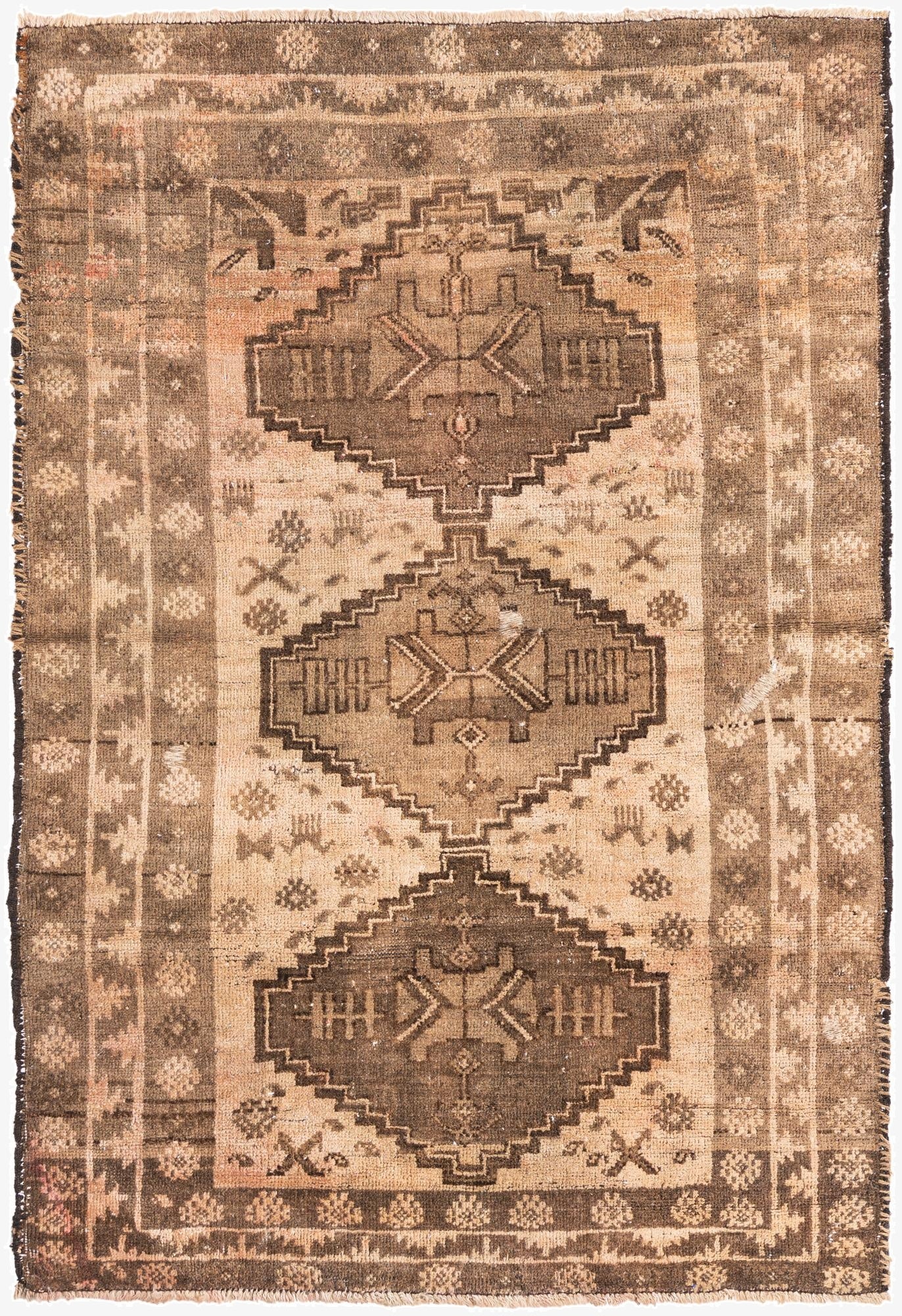 3' 1 x 4' 6  Hand Knotted Ultra Vintage Persian Wool Rug