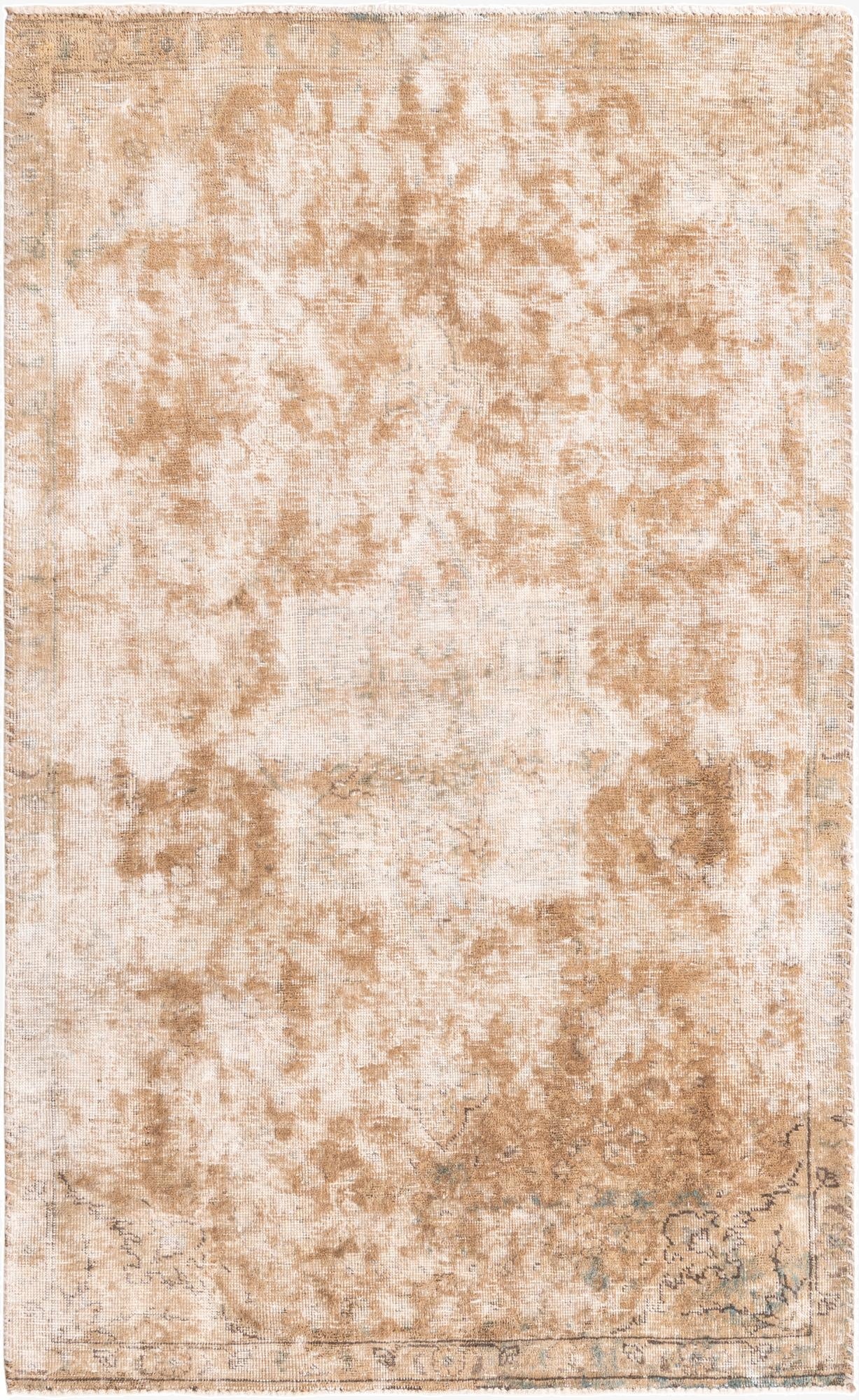 3' 5 x 5' 6  Hand Knotted Ultra Vintage Persian Wool Rug