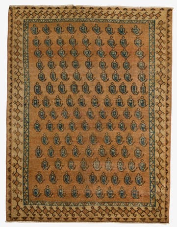 4' 5 x 5' 10 Hand Knotted Ultra Vintage Persian Wool Rug