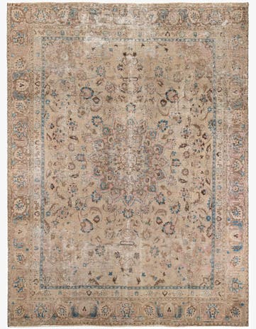 9' 1 x 12' 3 Hand Knotted Ultra Vintage Persian Wool Rug