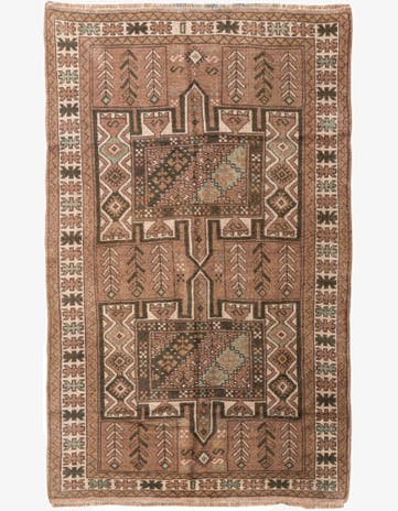 4' 1 x 6' 8 Hand Knotted Ultra Vintage Persian Wool Rug