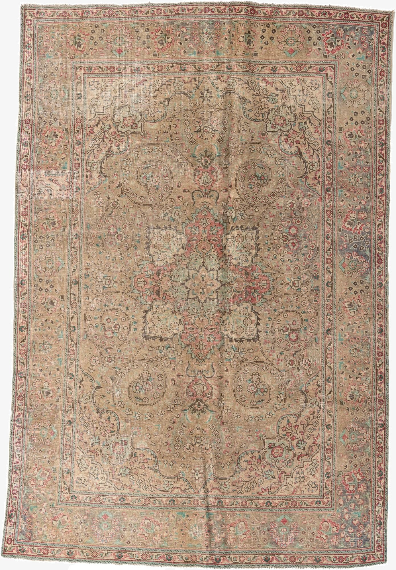6' 6 x 9' 10  Hand Knotted Ultra Vintage Persian Wool Rug