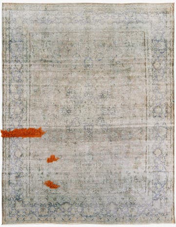 9' 10 x 13' Hand Knotted Ultra Vintage Persian Wool Rug