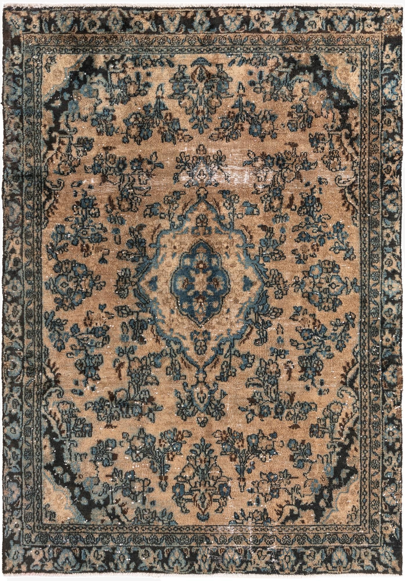 6' 1 x 9'  Hand Knotted Ultra Vintage Persian Wool Rug