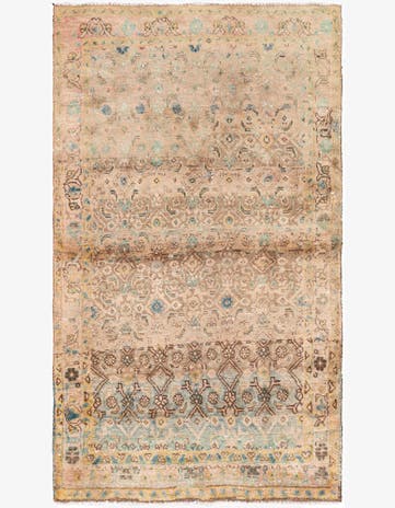 3' 9 x 6' 7 Hand Knotted Ultra Vintage Persian Wool Rug