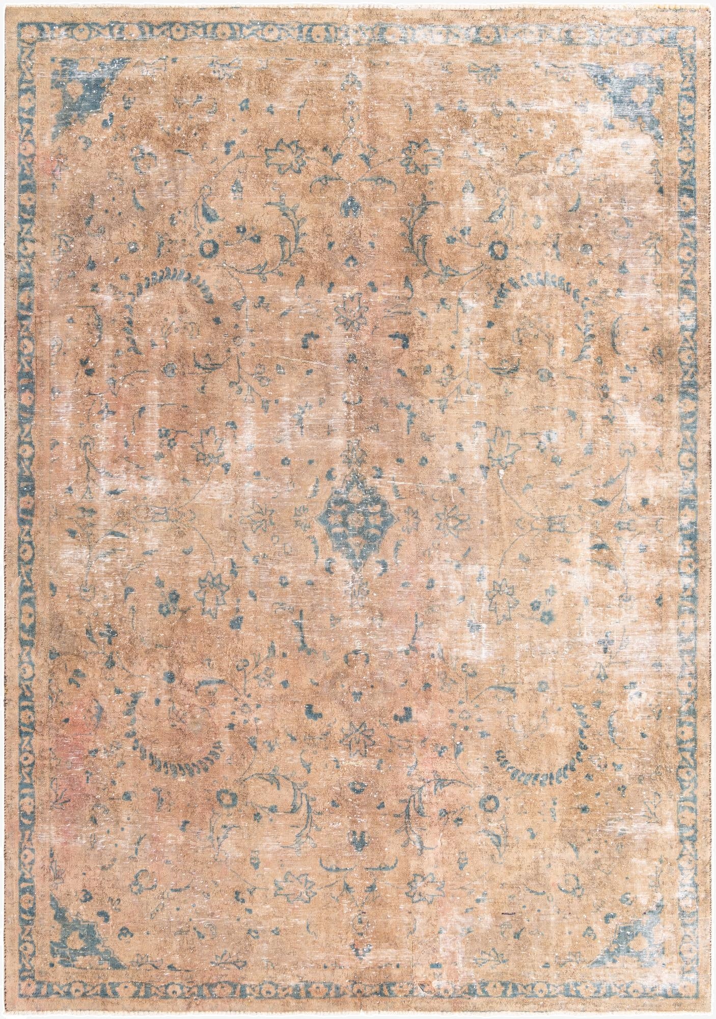 7' 1 x 10' 2  Hand Knotted Ultra Vintage Persian Wool Rug