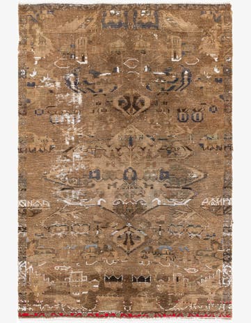 3' 10 x 5' 10 Hand Knotted Ultra Vintage Persian Wool Rug