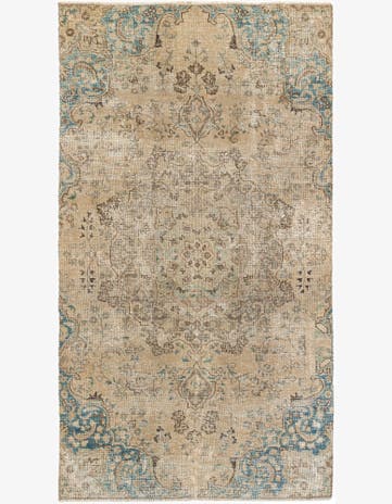 4' 10 x 7' Hand Knotted Ultra Vintage Persian Wool Rug