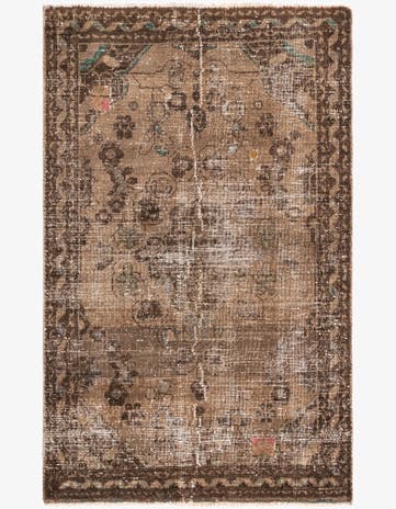 3' 10 x 6' 5 Hand Knotted Ultra Vintage Persian Wool Rug