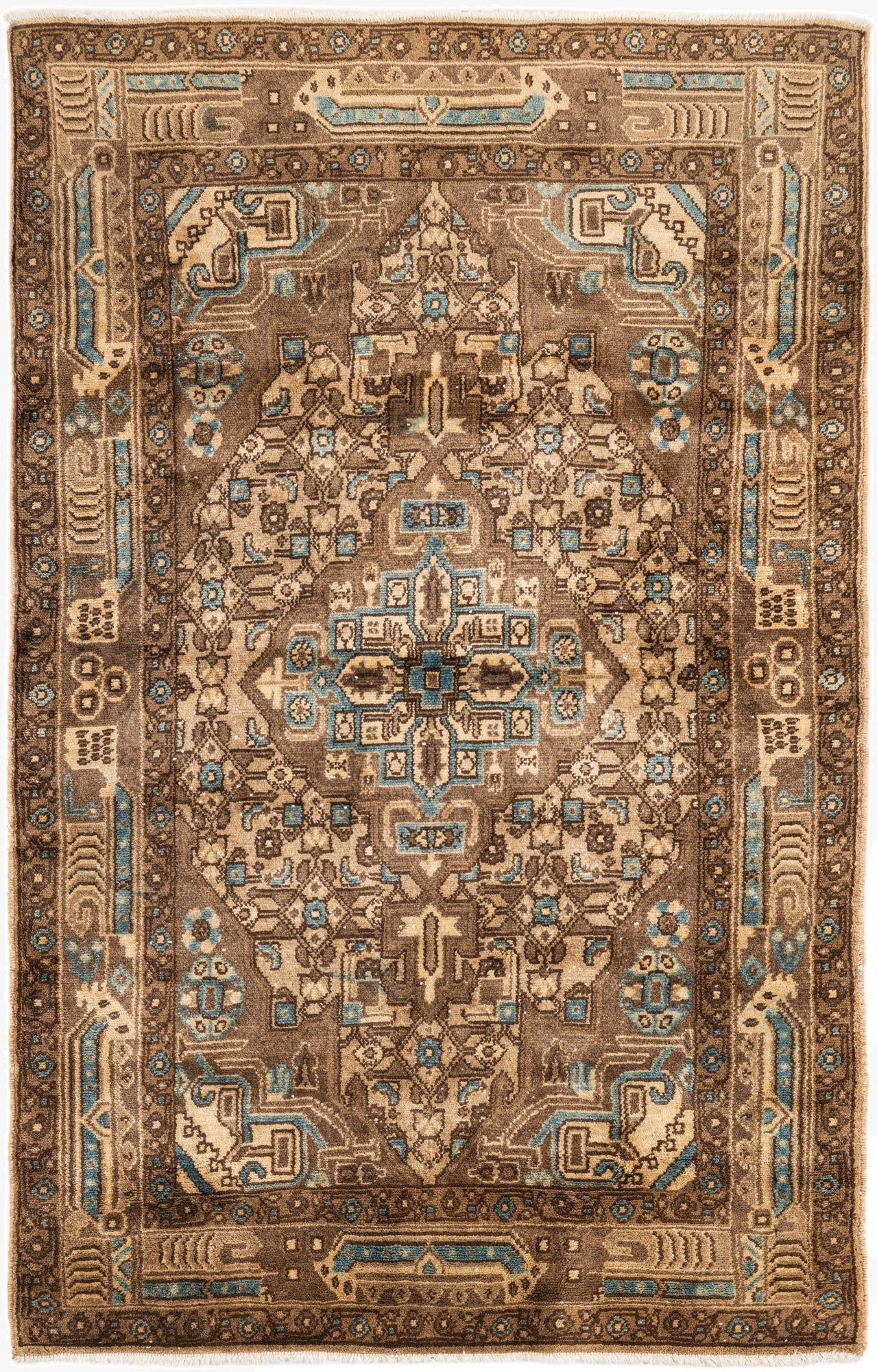 3' 2 x 5' 4  Hand Knotted Ultra Vintage Persian Wool Rug