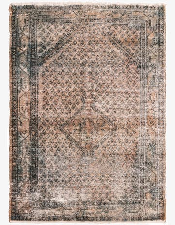 4' 4 x 6' 2 Hand Knotted Ultra Vintage Persian Wool Rug