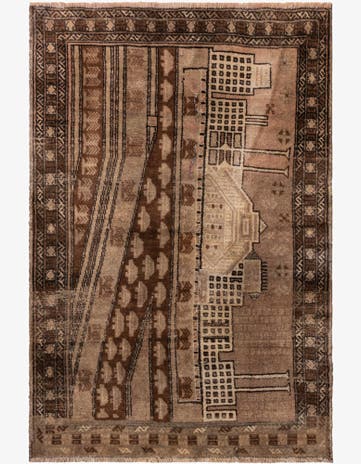 3' x 4' 4 Hand Knotted Ultra Vintage Persian Wool Rug