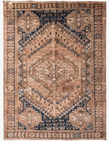 5' 10 x 7' 9 Hand Knotted Ultra Vintage Persian Wool Rug