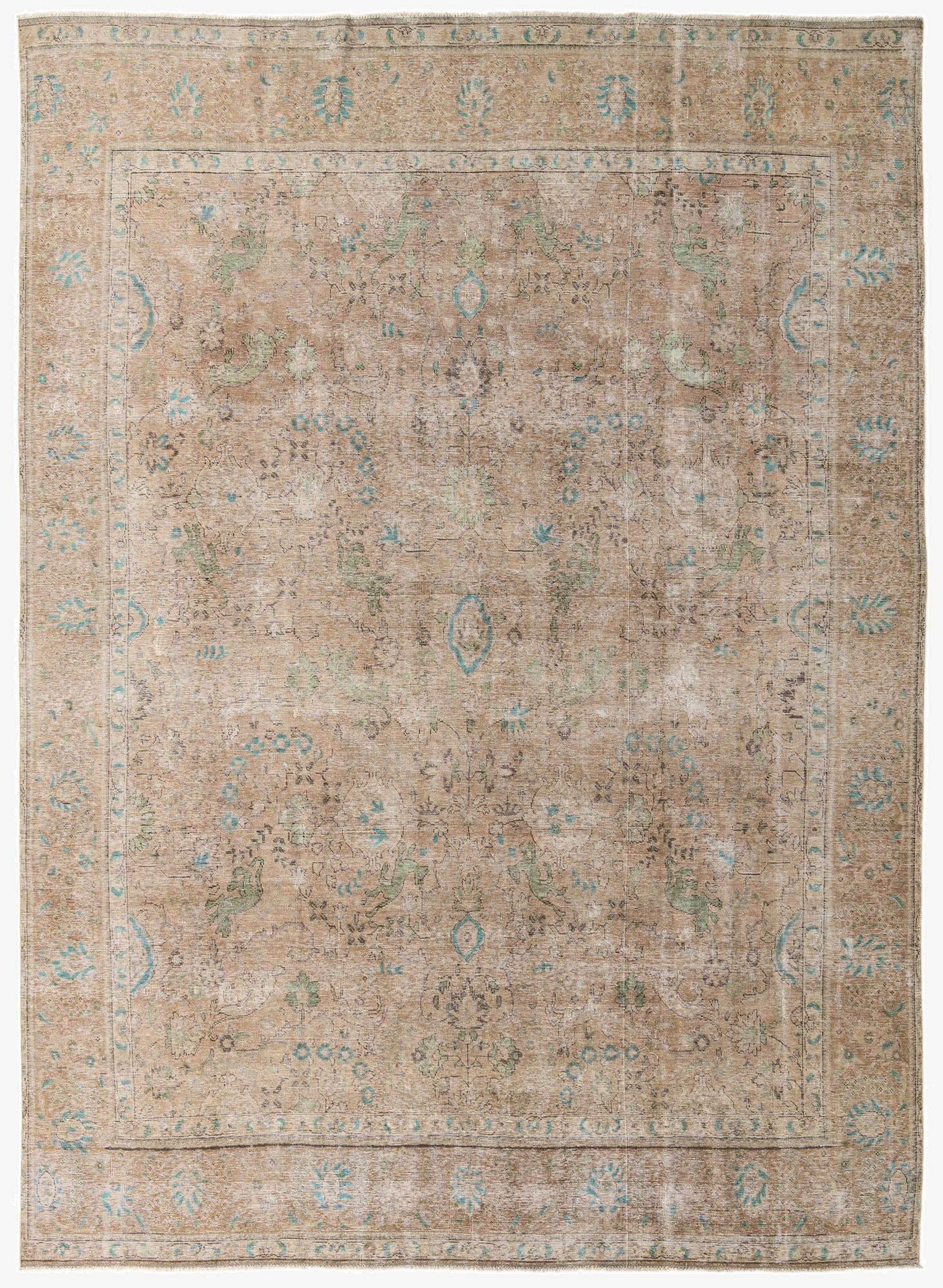 9' 1 x 12' 8  Hand Knotted Ultra Vintage Persian Wool Rug