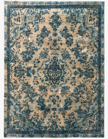 6' 4 x 8' 2 Hand Knotted Ultra Vintage Persian Wool Rug