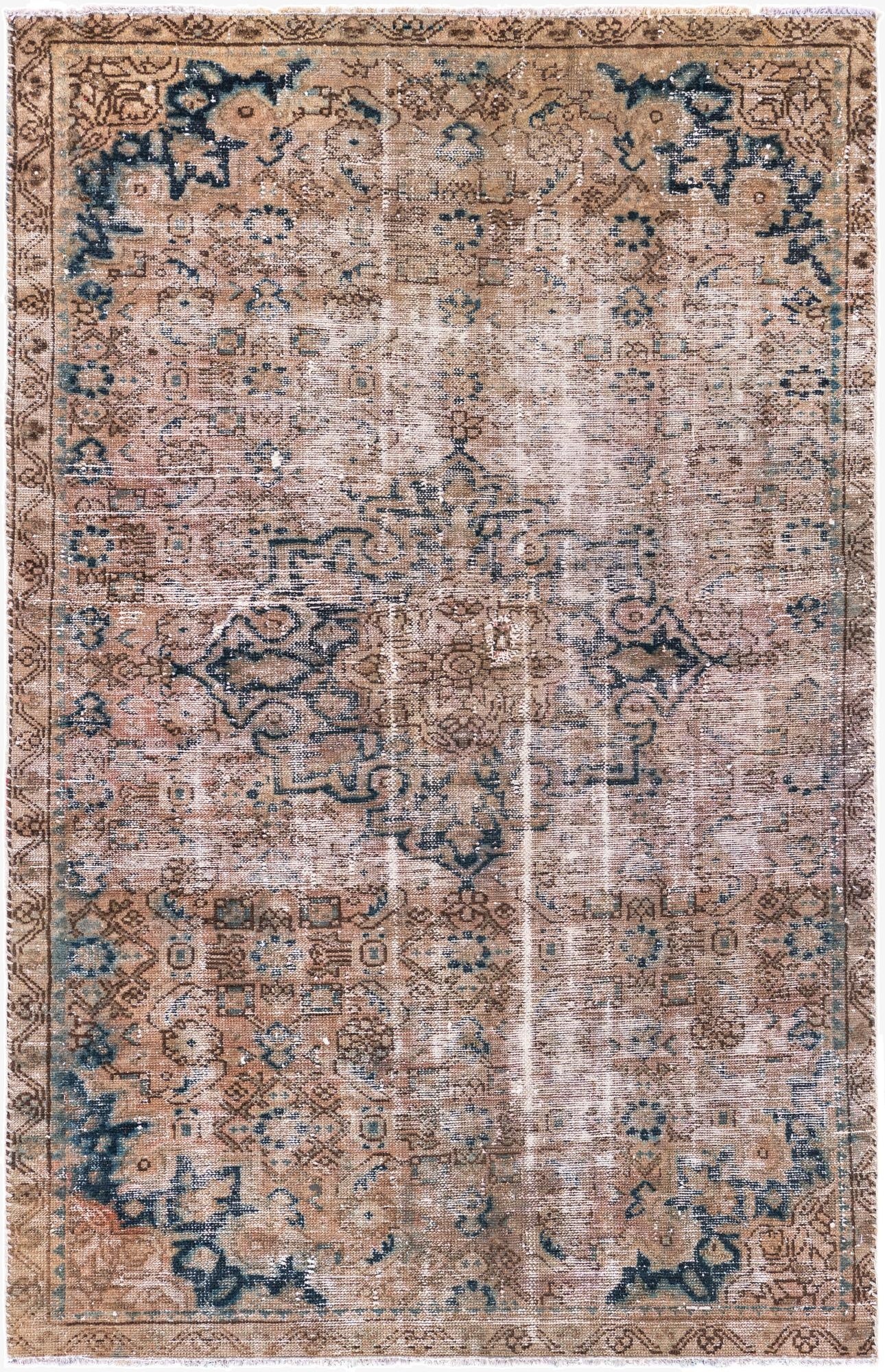 3' 8 x 5' 9  Hand Knotted Ultra Vintage Persian Wool Rug