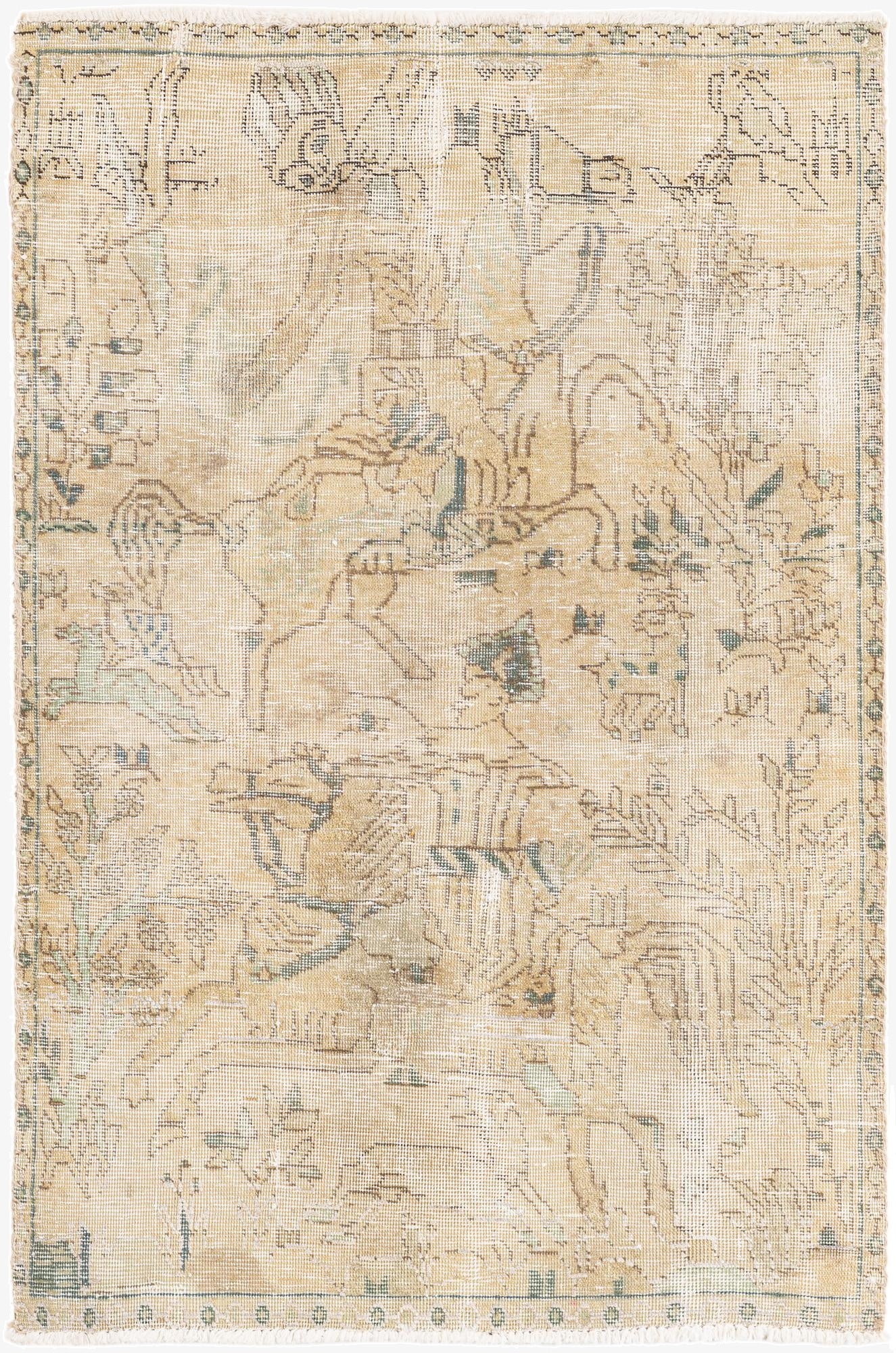 3' x 4' 7  Hand Knotted Ultra Vintage Persian Wool Rug