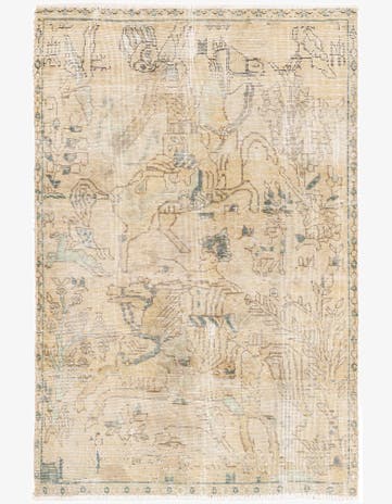 3' x 4' 7 Hand Knotted Ultra Vintage Persian Wool Rug