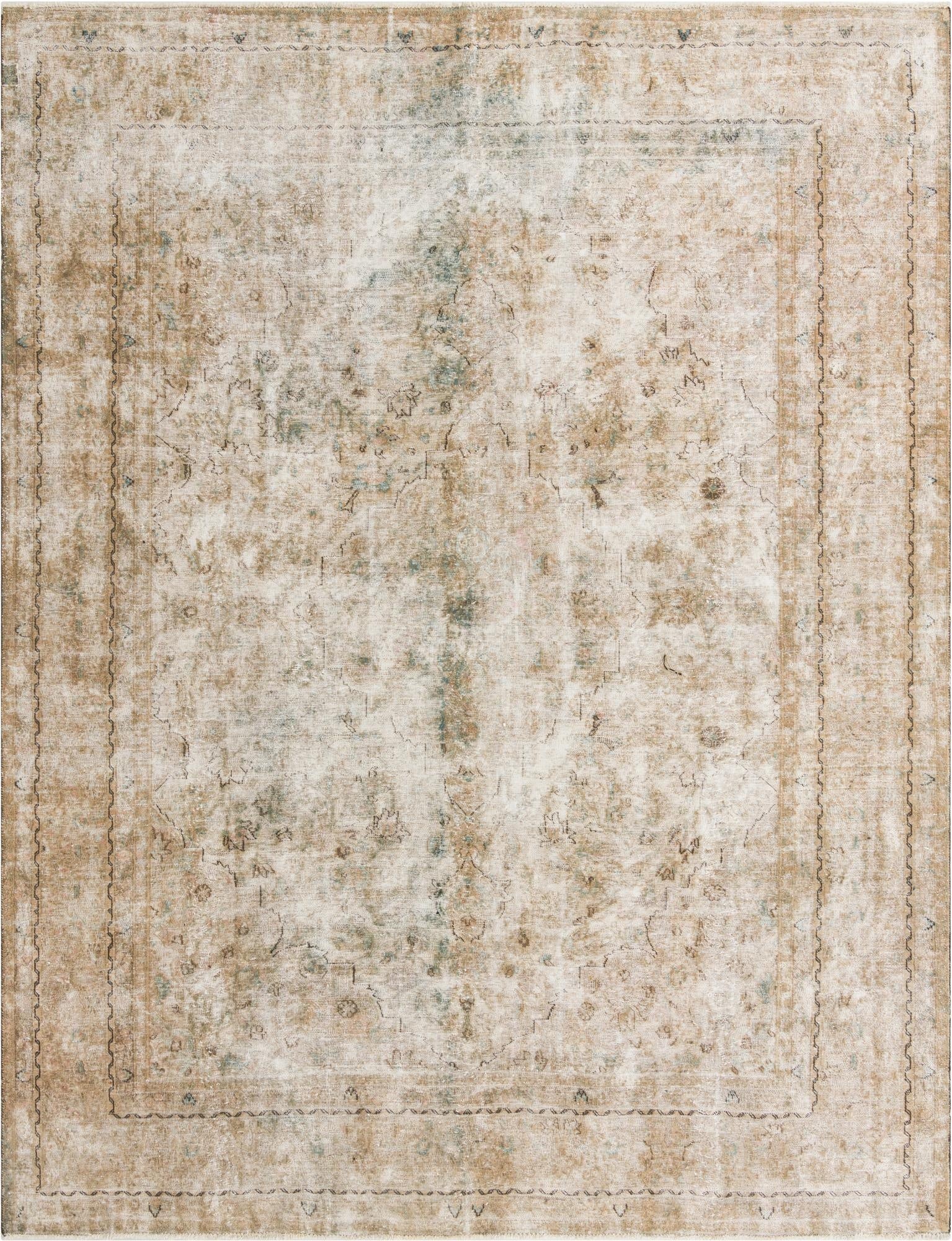 9' 6 x 12' 4  Hand Knotted Ultra Vintage Persian Wool Rug