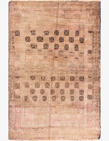 3' 10 x 5' 10 Hand Knotted Ultra Vintage Persian Wool Rug