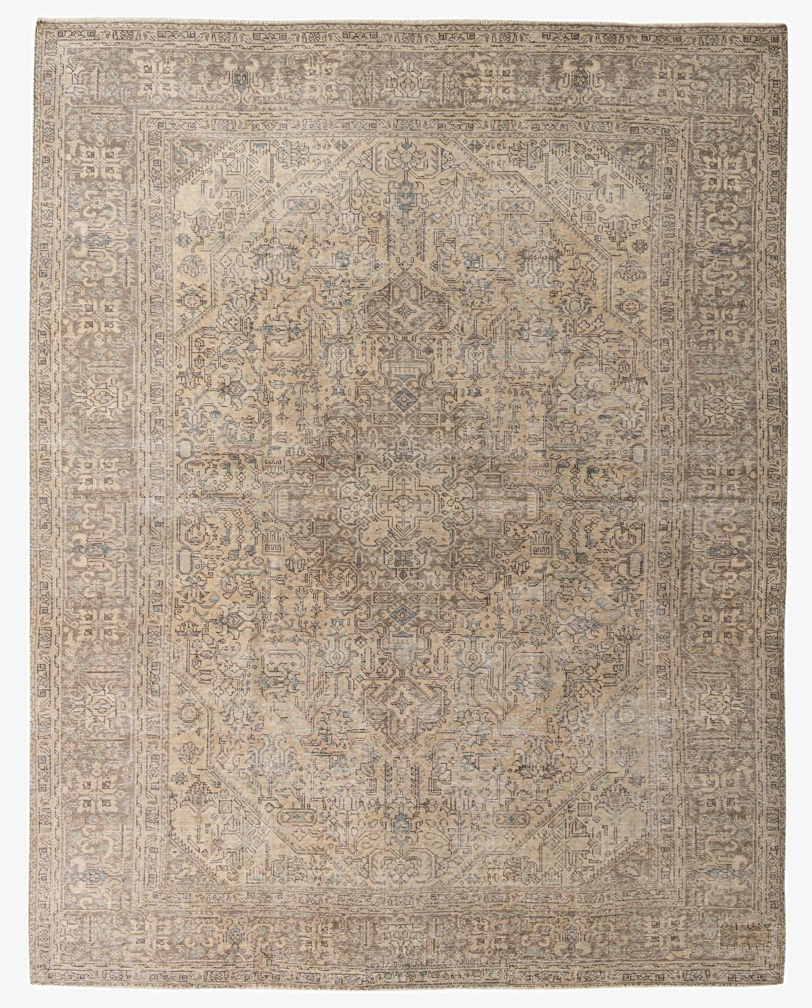 10' x 12' 8  Hand Knotted Ultra Vintage Persian Wool Rug