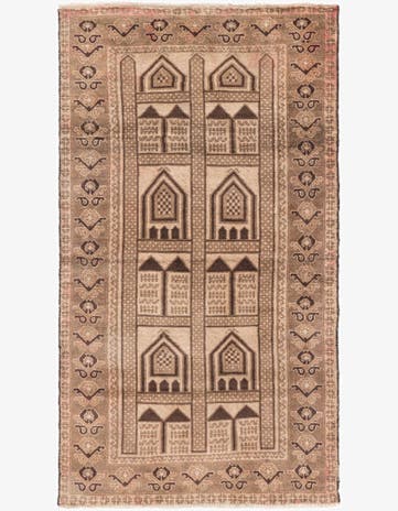 3' 4 x 6' 1 Hand Knotted Ultra Vintage Persian Wool Rug