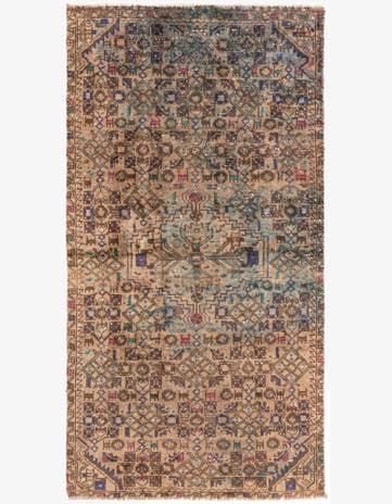 3' 8 x 7' 1 Hand Knotted Ultra Vintage Persian Wool Rug