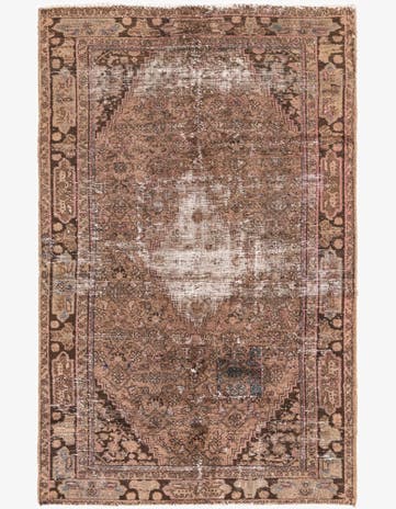 4' 2 x 6' 7 Hand Knotted Ultra Vintage Persian Wool Rug