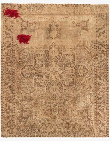 7' 8 x 9' 5 Hand Knotted Ultra Vintage Persian Wool Rug