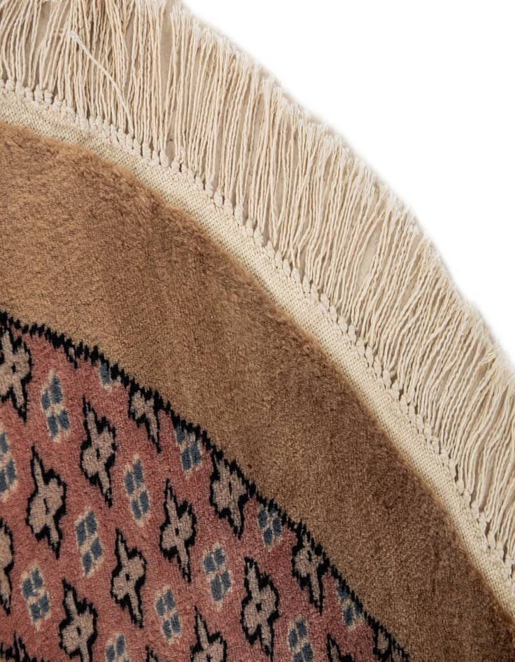 Detail image of 4' x 4' 1  Hand Knotted Bokhara Oriental Wool Round Rug