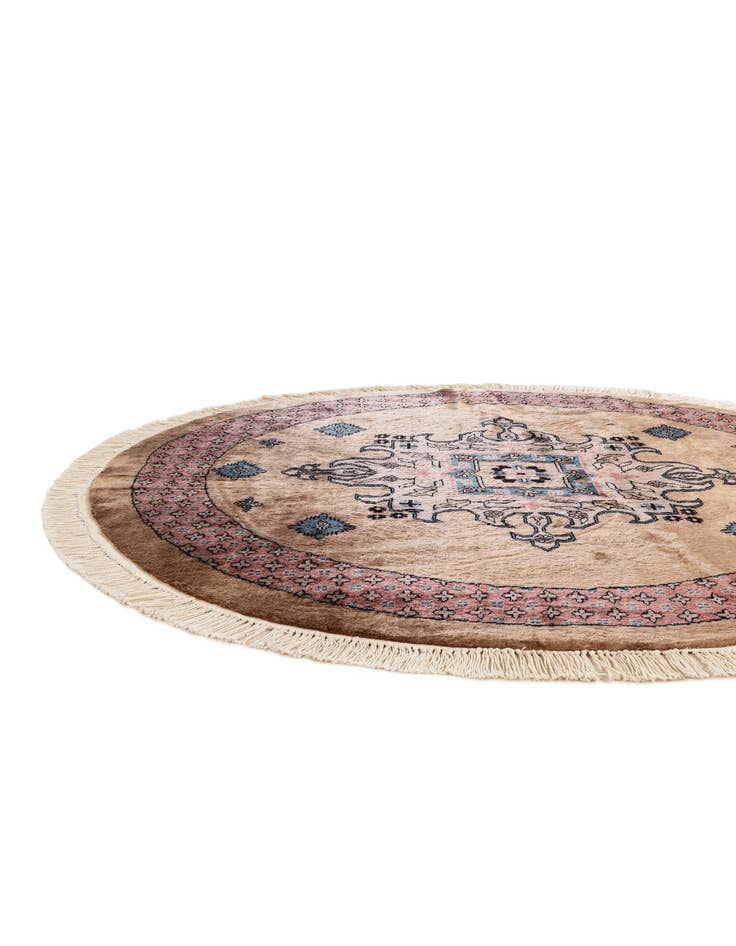 Detail image of 4' x 4' 1  Hand Knotted Bokhara Oriental Wool Round Rug