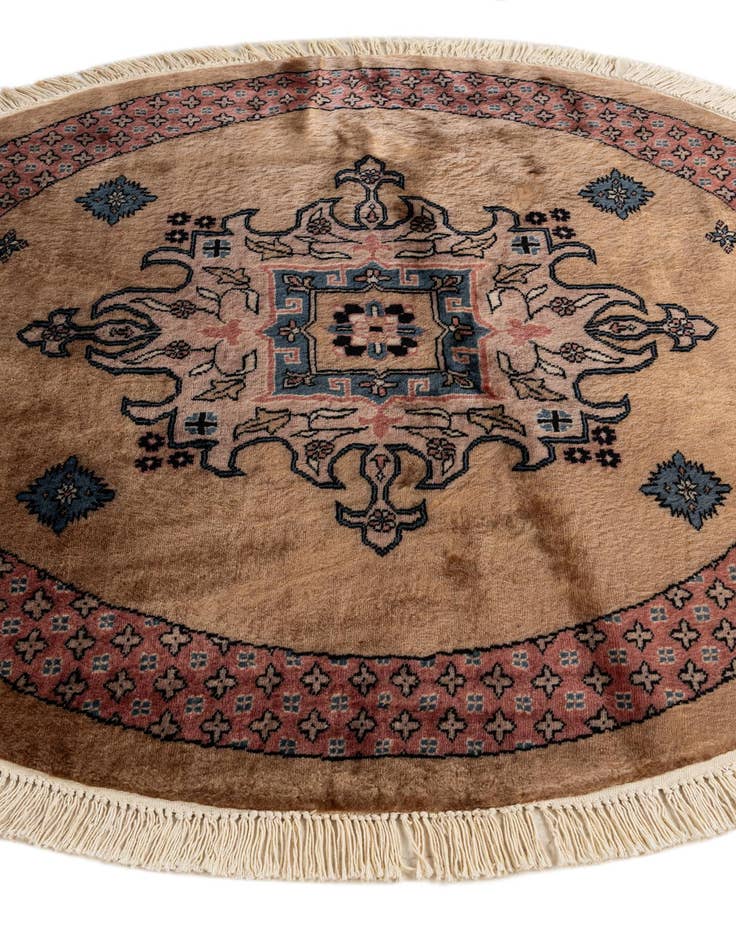 Detail image of 4' x 4' 1  Hand Knotted Bokhara Oriental Wool Round Rug