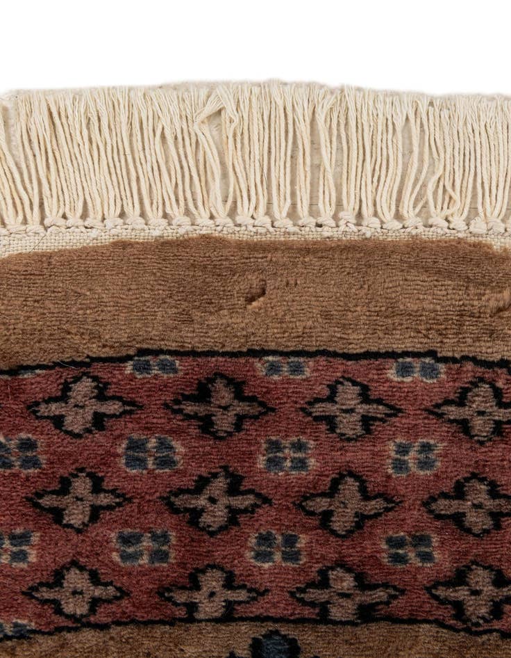 Detail image of 4' x 4' 1  Hand Knotted Bokhara Oriental Wool Round Rug