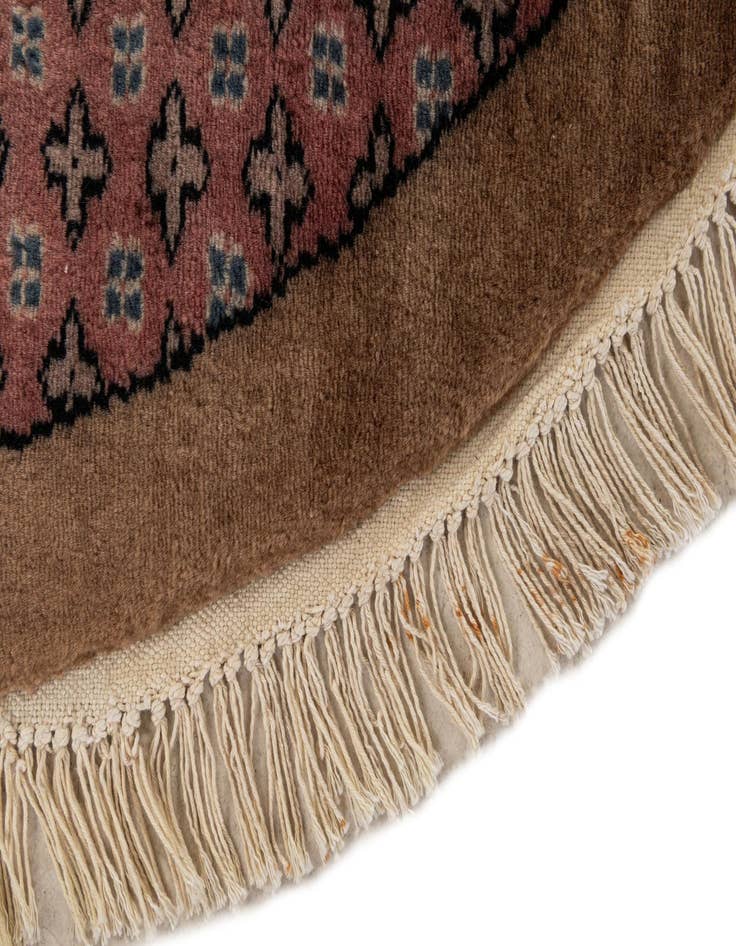 Detail image of 4' x 4' 1  Hand Knotted Bokhara Oriental Wool Round Rug