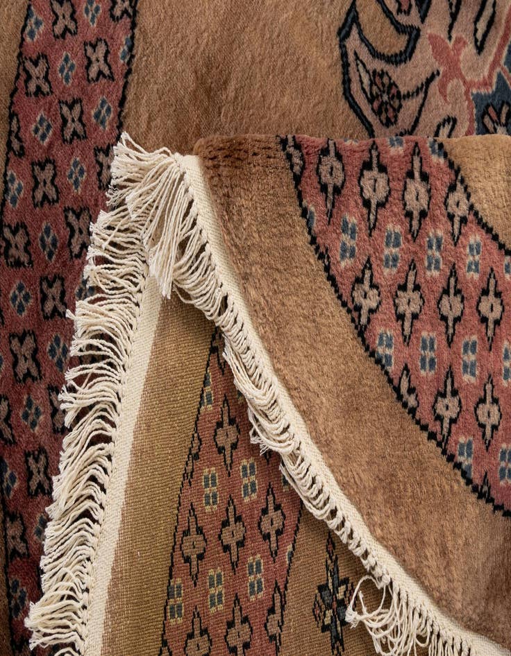 Detail image of 4' x 4' 1  Hand Knotted Bokhara Oriental Wool Round Rug