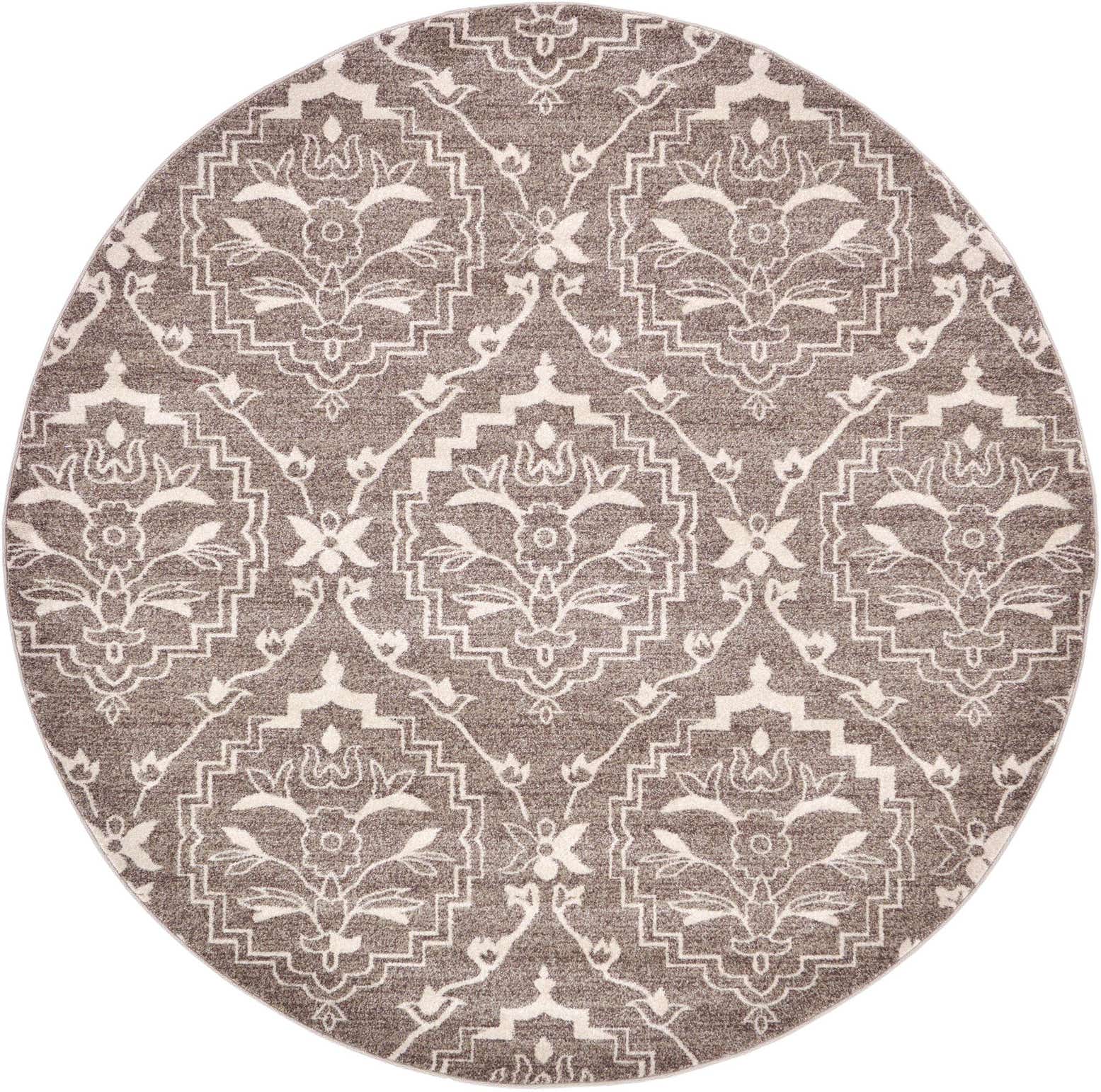 8' x 8' Damask Round Rug