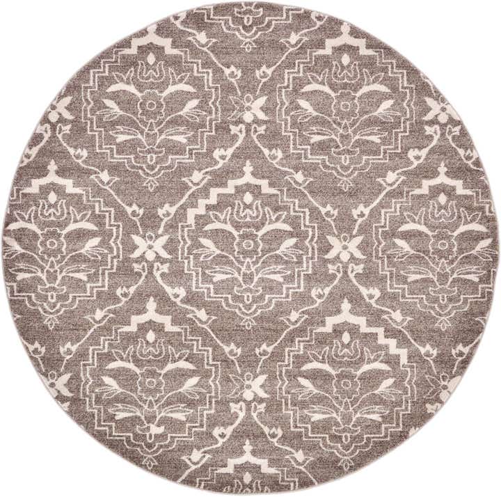 8' x 8' Damask Round Rug