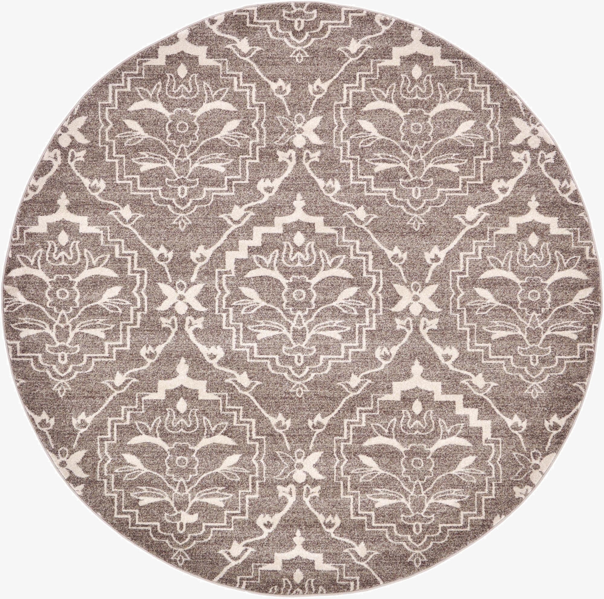 8' x 8' Damask Round Rug