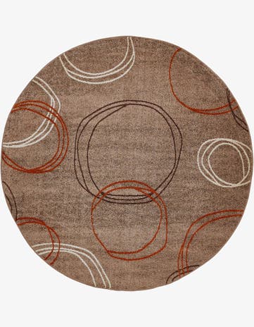 Light Brown Equinox Round Rug