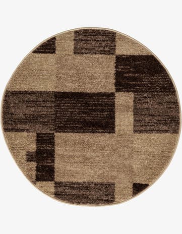 Light Brown Harvest Round Rug