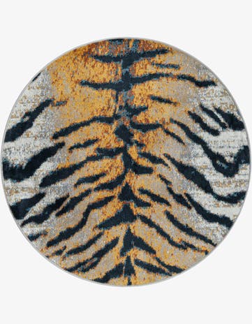 Light Brown Kamala Washable Round Rug