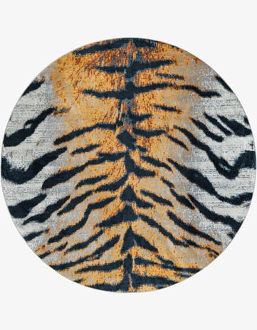 Light Brown Kamala Washable Round Rug