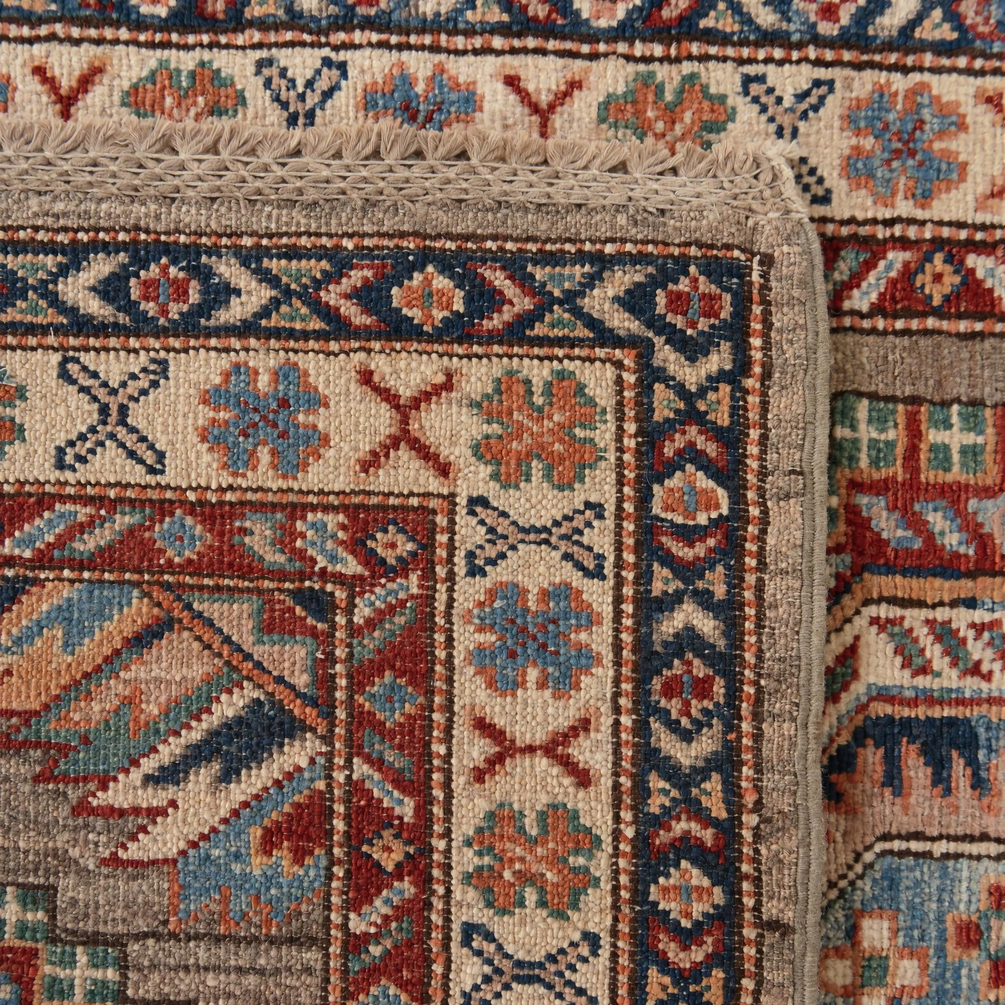 80cm x 325cm Hand Knotted Kazak Round Rug