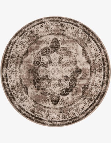 Light Brown Monte Carlo Round Rug