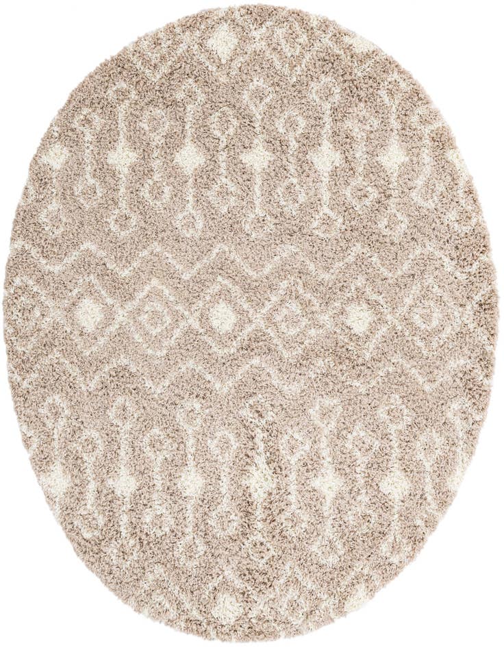 Detail image of 6' x 6' Moroccan Trellis Shag Round Rug