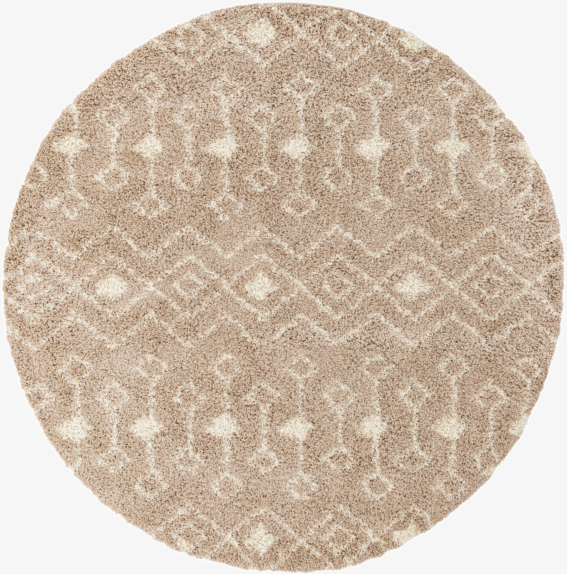 7' 10 x 7' 10 Moroccan Trellis Shag Round Rug