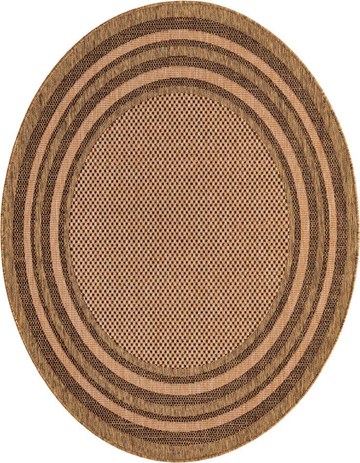 Detail image of 6' x 6' Easy-Clean Border Indoor / Outdoor Round Rug