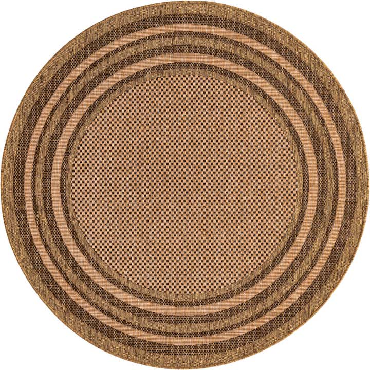 6' x 6' Easy-Clean Border Indoor / Outdoor Round Rug