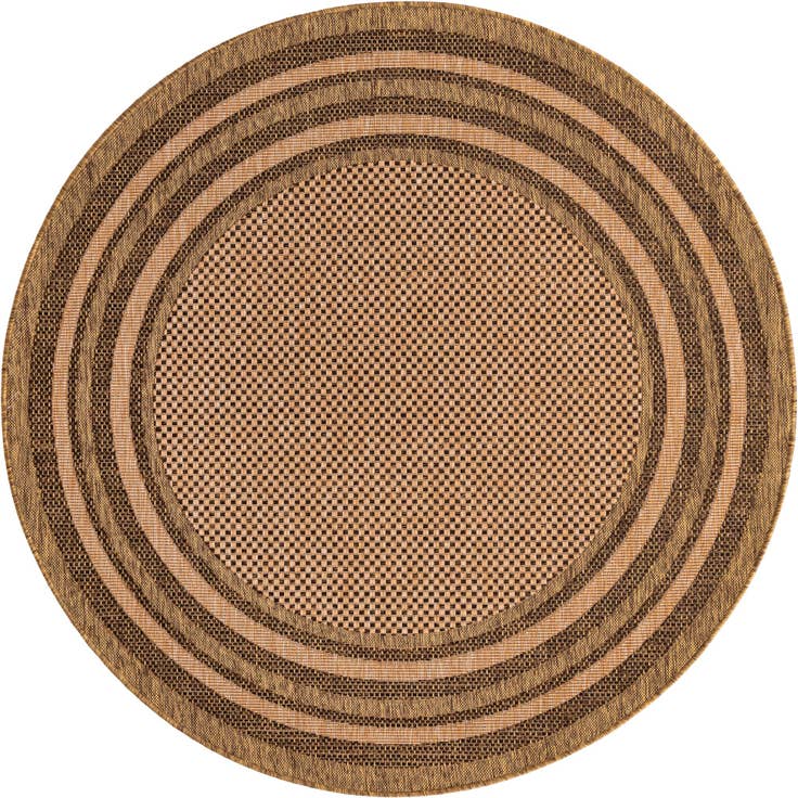 Detail image of 6' x 6' Easy-Clean Border Indoor / Outdoor Round Rug
